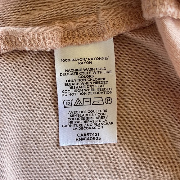 Ann Taylor Loft Peach Tie Waist Top Soft T-Shirt Jersey Knit Round Neck - Picture 8 of 16